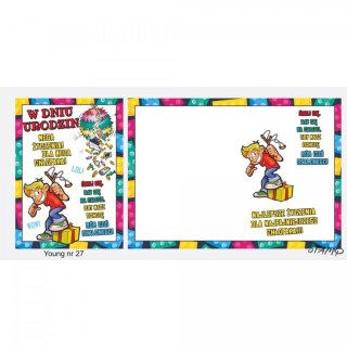 Kartka składana Young Urodzinowy dla chłopaka B6 Ev-corp (STKY-027)