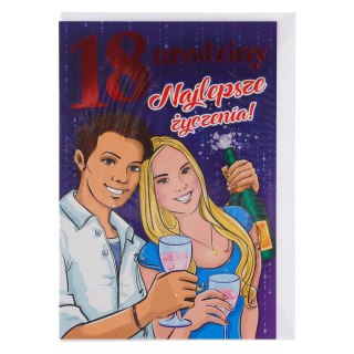 Kartka składana brokat 18-stka B6 (5902221800559)