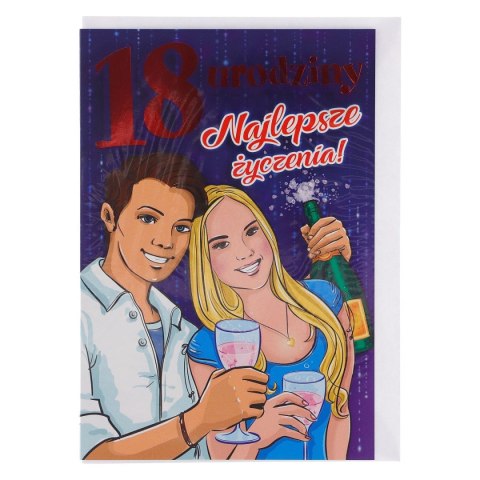 Kartka składana brokat 18-stka B6 (5902221800559)