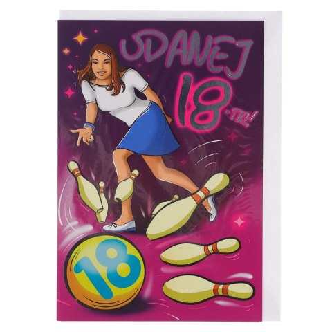 Kartka składana brokat 18-stka B6 (5902221800559)