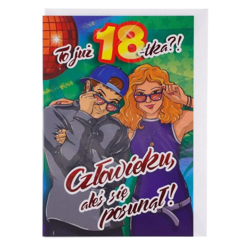 Kartka składana brokat 18-stka B6 (5902221800559)