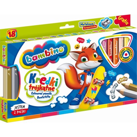 Kredki glinkowe BAMBINO 18 kol. St.Majewski (5903235003233)