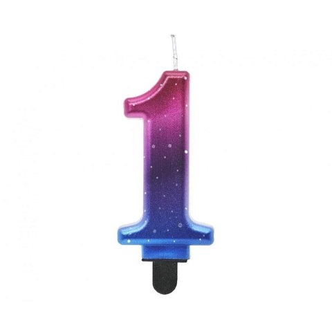 Świeczka urodzinowa cyferka 1, Night Sky, metaliczna, 8 cm Godan (SF-NSM1)