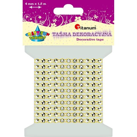 Taśma ozdobna Craft-Fun Series z kryształkami 4x1,5 [mm x m] żółta Titanum (0,4x150cm)
