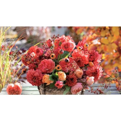 Kalendarz ścienny notatnikowy 2024 KOMPOZYCJA KWIATOWE 220mm x 490mm Lucrum (WN02)