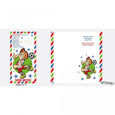 Kartka składana KIDS Urodzinowy dziecięcy dla chłopca DL Ev-corp (STKK-03)