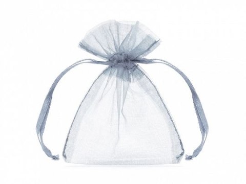 Organza Woreczki z organzy, srebrny, 10cm Partydeco (WRG5-018-10)