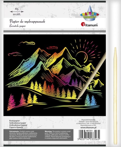 Papier do scrapbookingu Craft-Fun Series Papier do wydrapywanek A5 czarny Titanum (5903714533565)