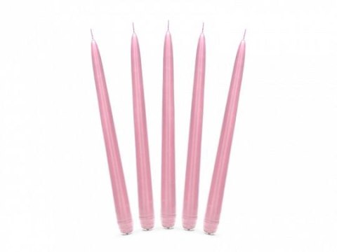 Świeca stożkowa matowa, j. różowy, 24cm (1 op. / 10 szt.) jasny zielony [mm:] 240 Partydeco (SKMAT-081)