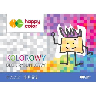 Blok rysunkowy A3 kolorowy 80g 15k [mm:] 297x420 Happy Color (HA37083040-09)
