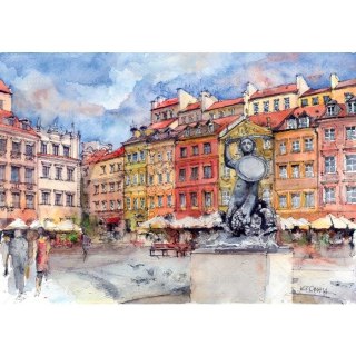 Kalendarz ścienny miasta w awkareli rodzinny 2026 280mm x 400mm Lucrum (WL05)