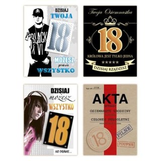 Kartka składana poduszka 18-stka A5 Merigraf (5902221801570)