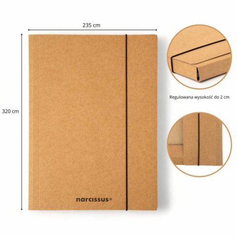 Teczka do podpisu eco A4 szara tektura Narcissus