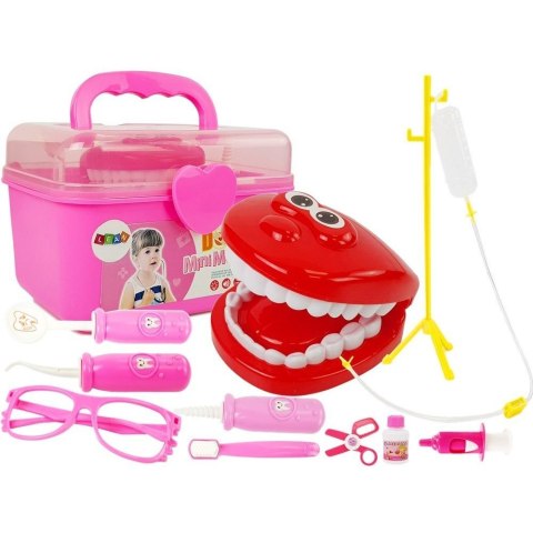 Zestaw lekarski Dentysta Stojak Kroplówka Lekarstwa Strzykawka Wiertła Szczoteczka do Zębów Lean (8527)