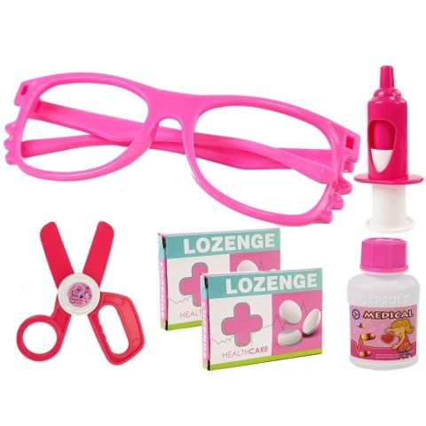 Zestaw lekarski Dentysta Stojak Kroplówka Lekarstwa Strzykawka Wiertła Szczoteczka do Zębów Lean (8527)