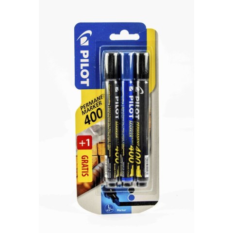 Zestaw piśmienniczy 2XCZARNY+1 NIEBIESKI Pilot (PISCA-400-B+LB BL)