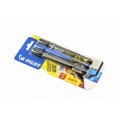 Zestaw piśmienniczy 2XCZARNY+1 NIEBIESKI Pilot (PISCA-400-B+LB BL)