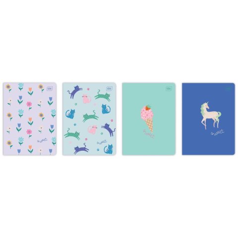 Zeszyt SWEET A5 32k. 70g linia kolor Interdruk