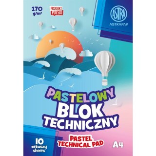 Blok techniczny kolorowy pastel A4 kolorowy 170g 10k Astrapap (106022003)