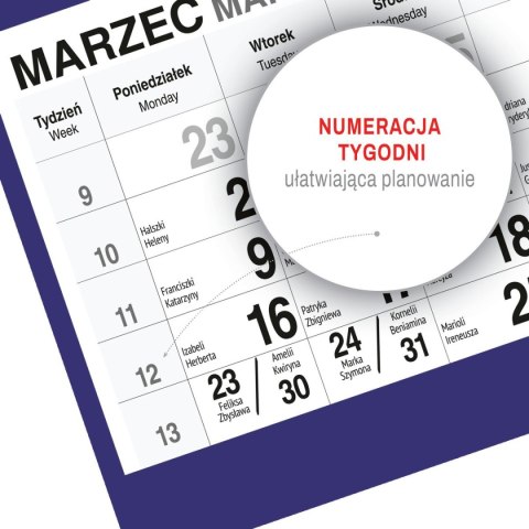 Kalendarz ścienny PLAŻA A4 210mm x 450mm Press