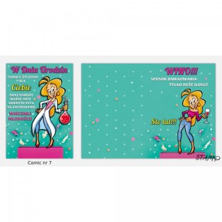 Kartka składana Comic Urodzinowy dla dziewczyny B6 Ev-corp (STKC-007)