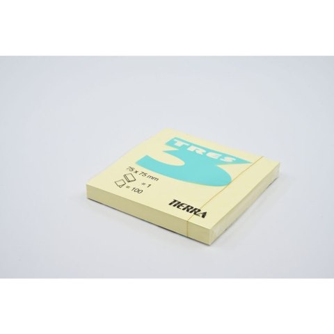 Notes samoprzylepny (karteczki) żółty 100k [mm:] 75x75 Tres (NOTZ7575)