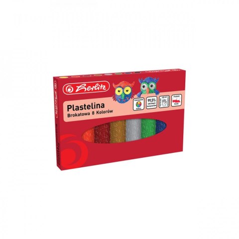 Plastelina 8 kol. brokatowa 9589003 mix Herlitz (300023221)