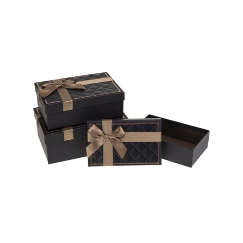 Pudełko na prezent Rozette (PUG-25267-PR black set 3 pcs)