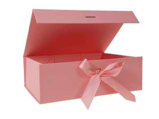 Pudełko na prezent do samodzielnego składania, różowe [mm:] 280x200x 90 Adar (617216)