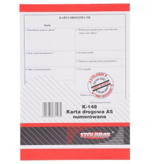 Druk offsetowy karta drogowa numer. A5 nowa A5 100k. Stolgraf (K148)