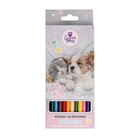 Kredki ołówkowe The Sweet Pets trójkątne 12 kol. Beniamin