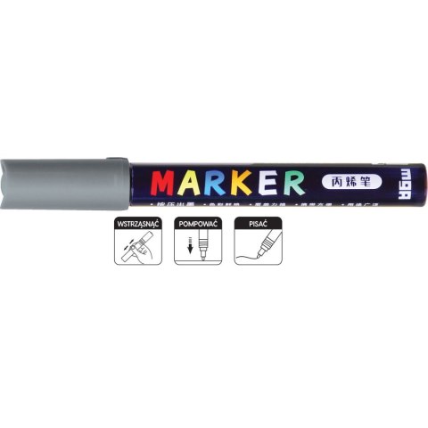 Marker permanentny wkład szary 1-2mm okrągła końcówka M&G (MG APL910-80)