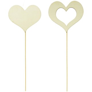 Ozdoba drewniana serce na piku 30cm Arpex (WA8054)