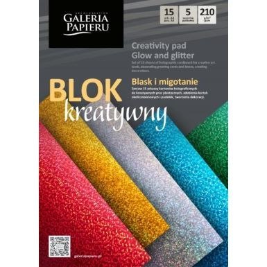 Papier ozdobny (wizytówkowy) mix kartonów holograficznych A4 mix 210g Galeria Papieru (258001)