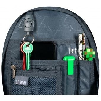 Plecak GEOMETRIC GREY 5903235673511 4-KOMORY St.Right (BP-04)