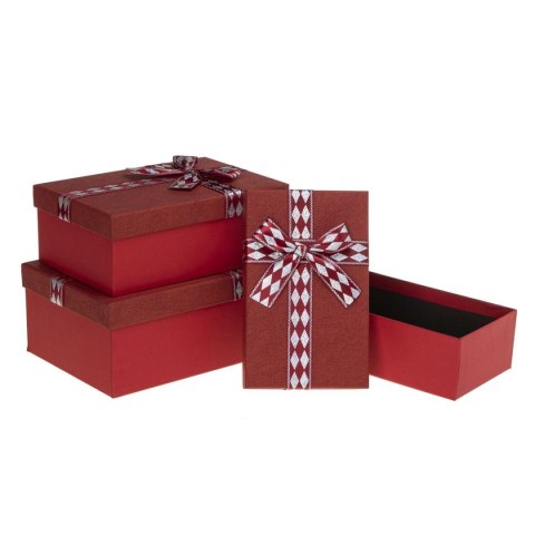 Pudełko na prezent PUG-24259-PR RED set 3 pc Rozette (5907354143573)