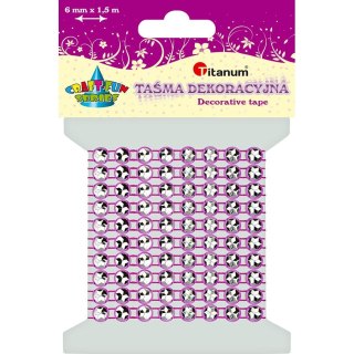 Taśma ozdobna Craft-Fun Series z kryształkami 4x1,5 [mm x m] biskupi Titanum (0,5x150cm)