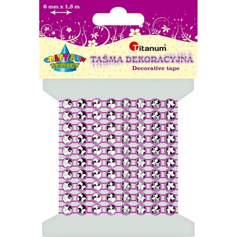 Taśma ozdobna Craft-Fun Series z kryształkami 4x1,5 [mm x m] biskupi Titanum (0,5x150cm)