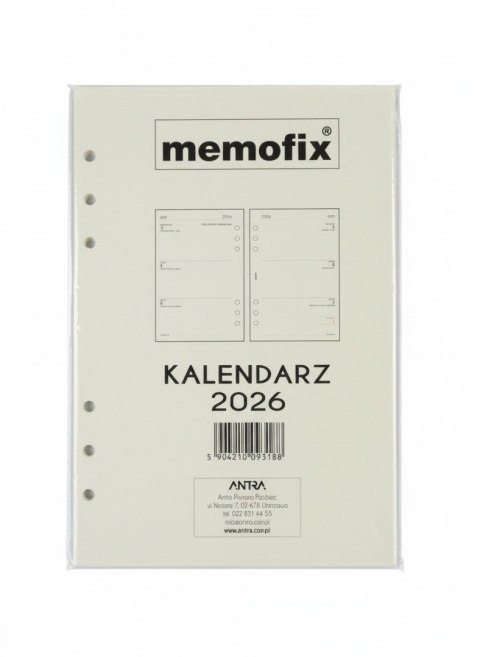 Wkład do organizera kalendarz a5 2026 Antra (TDW)