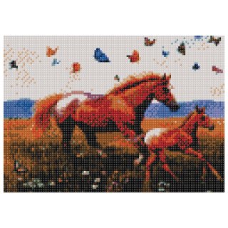 Zestaw kreatywny Diamentowa mozaika 30x40cm Konie 3 Flamingo Line (TMS29828)
