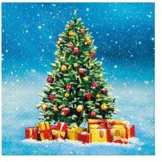 Serwetki Lunch BN CHRISTMAS TREE GIFTS mix nadruk bibuła [mm:] 330x330 Paw (SDL235900)