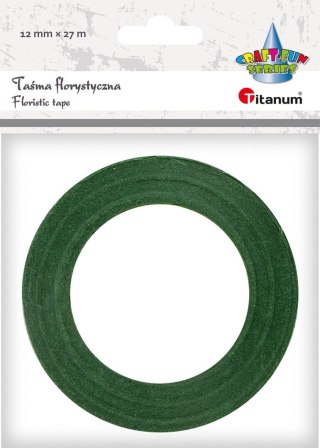 Taśma specjalnego przeznaczenia Craft-Fun Series taśma florystyczna 12x27 [mm x m] zielony Titanum (301/12)
