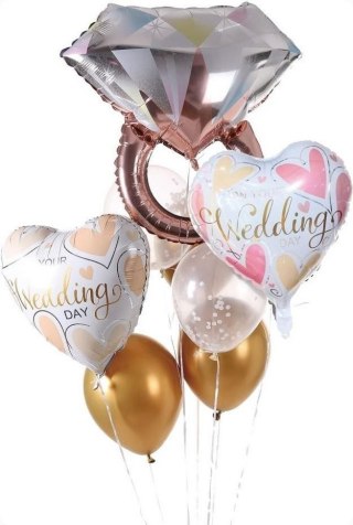 Balon gumowy zestaw balonów 9 elementów Wedding bordowy Antella