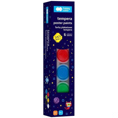 Farby plakatowe Pixi Planet kolor: mix 6 kolor. Happy Color (HA 3310 0025-PP6)