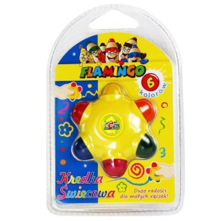 Kredki świecowe gwiazdka 6 kol. Flamingo (334701)
