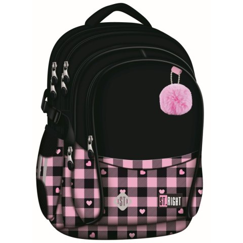 Plecak PINK CHECKERED 4-KOMORY St.Right (BP-01)