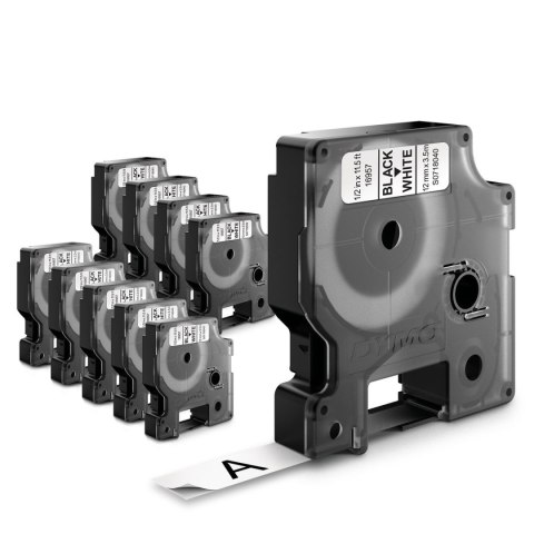 Taśma Dymo D1 9mm x 7m biała/czarny nadruk