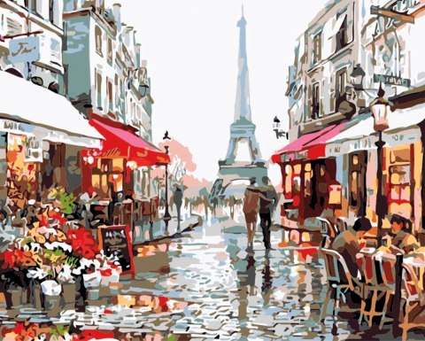 Zestaw kreatywny Malowanie po numerach 40x50cm Paryż Flamingo Line (FC50)