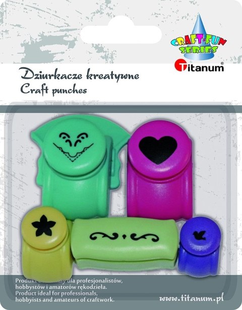 Dziurkacz ozdobny Craft-Fun Series zestaw 5 szt. z motywem/narożnikowy/brzegowy Titanum (T-01)