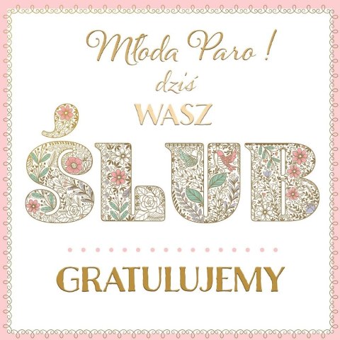 Kartka składana KARNET KWDU¯Y SLUB HS PATTERN kw Henry (5907465665001)